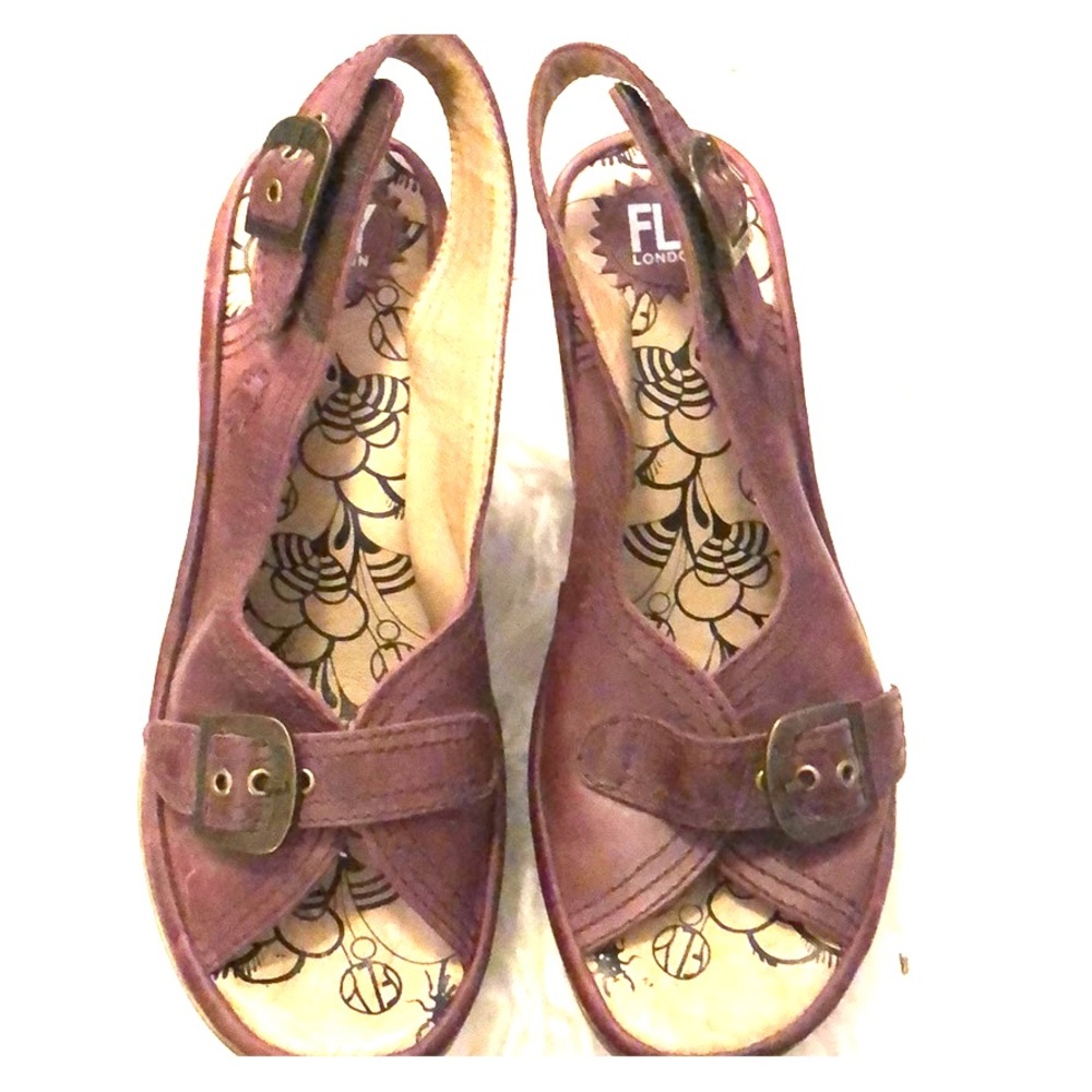 Fly London purple wedges